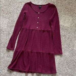 Art Class Burgundy Buttoned Kids Dress